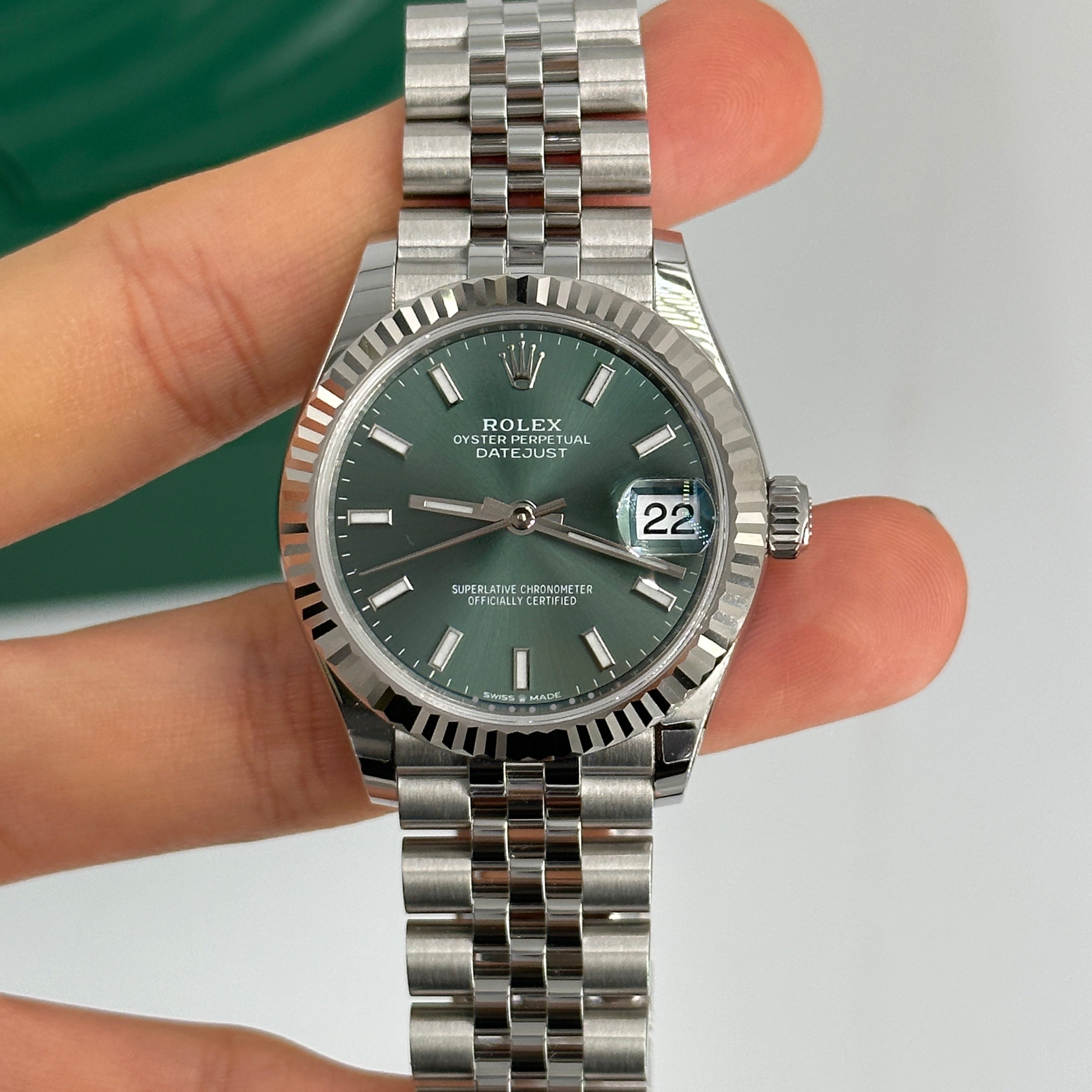 ROLEX Datejust 31MM 278274 GREEN INDEX JUB