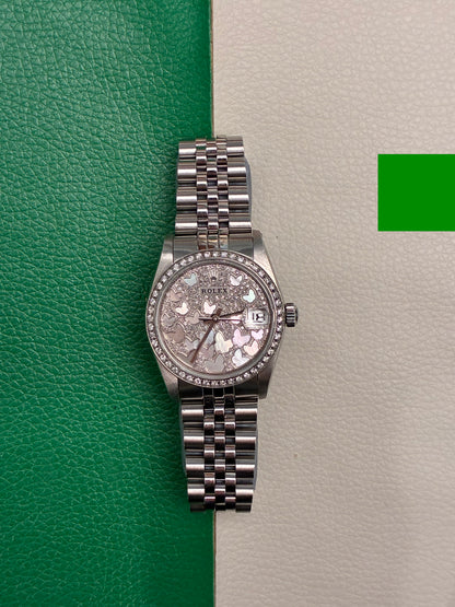 Rolex Datejust 31 68274 Pave Butterfly Diamond Jubilee 1993Full Set -AAN