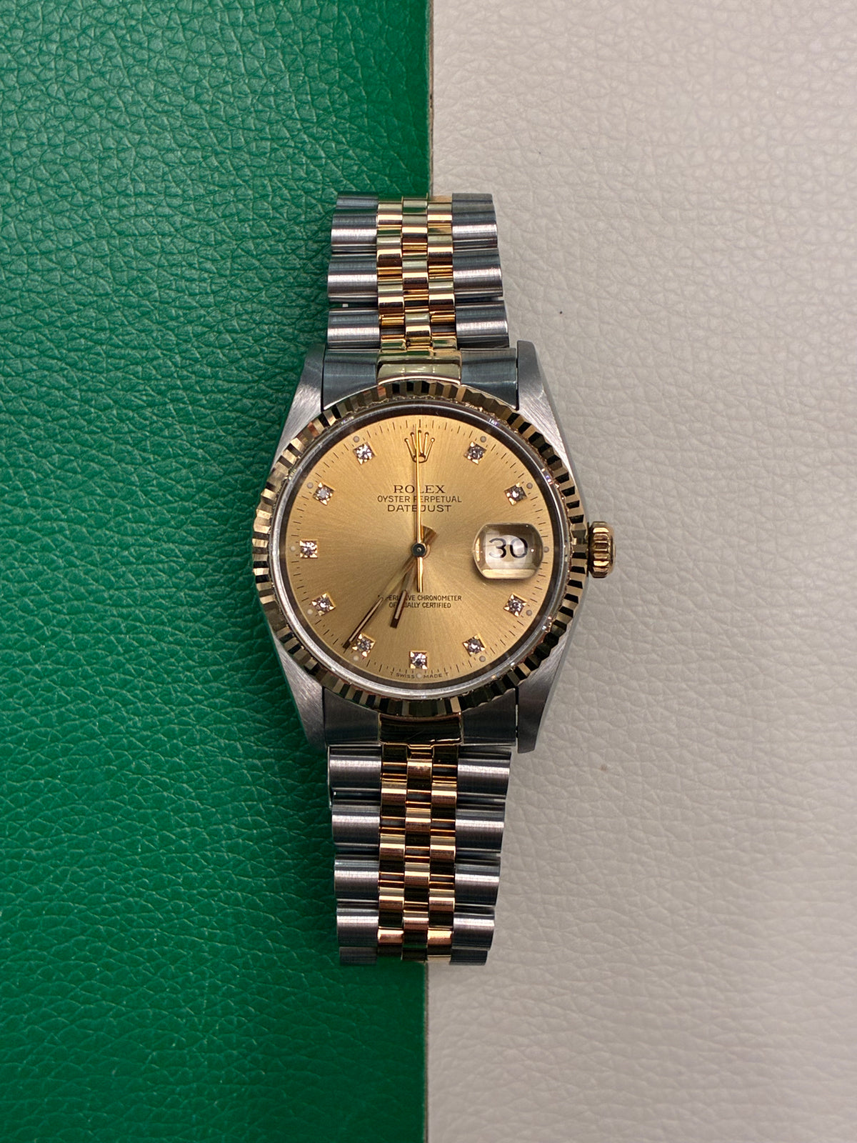 Rolex Datejust 36  16233 Champagne Diamond Jubilee Full Set-AAA