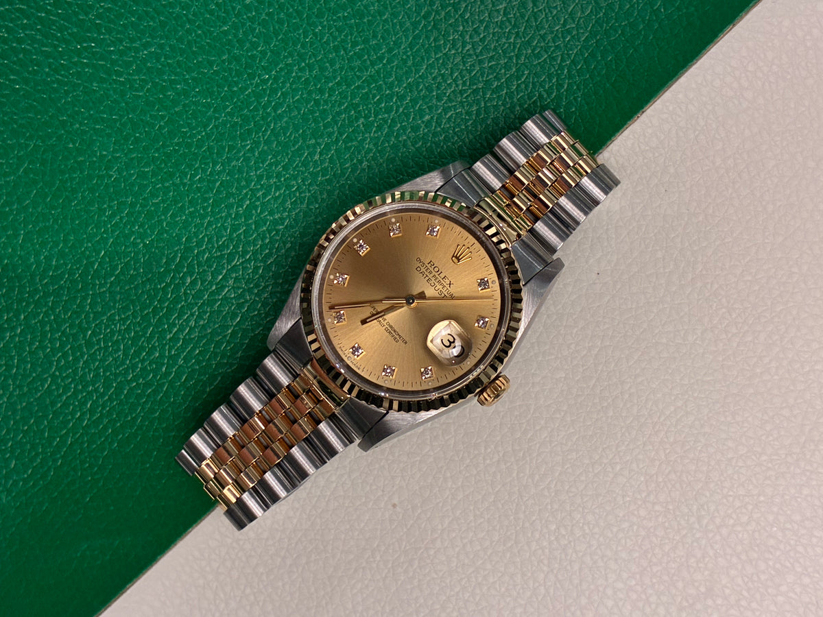 Rolex Datejust 36  16233 Champagne Diamond Jubilee Full Set-AAA