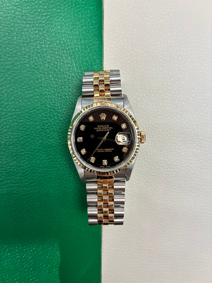 Rolex Datejust 36 16233 Black Diamond Jubilee 1997 Full Set-AAE