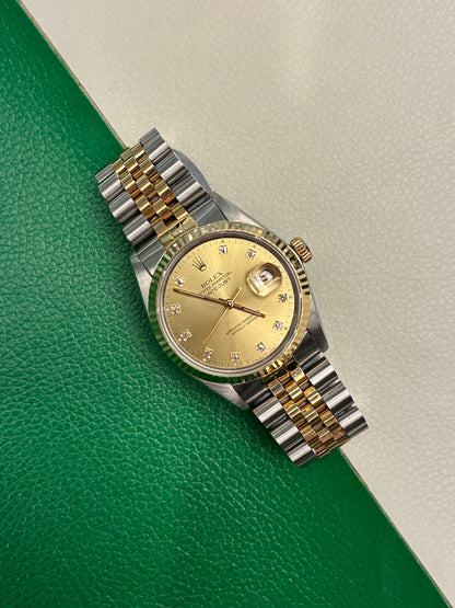 Rolex Datejust 36  16013 Champagne Diamond Jubilee Full Set--AAC