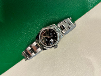 Rolex Lady-Datejust26 179160 Black Roman Oyster Full Set-AAP