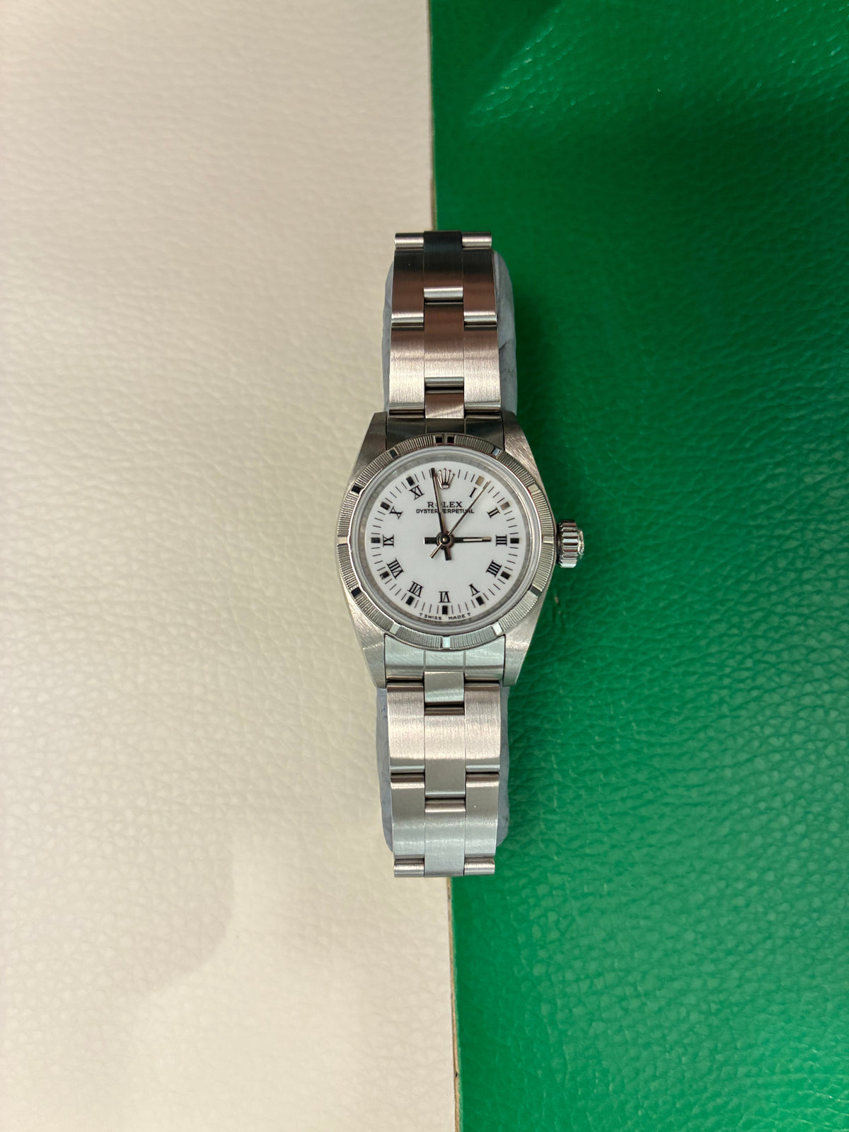 Rolex Oyster perpetual 26 67230 White Roman Oyster 1997 Full Set-AAT