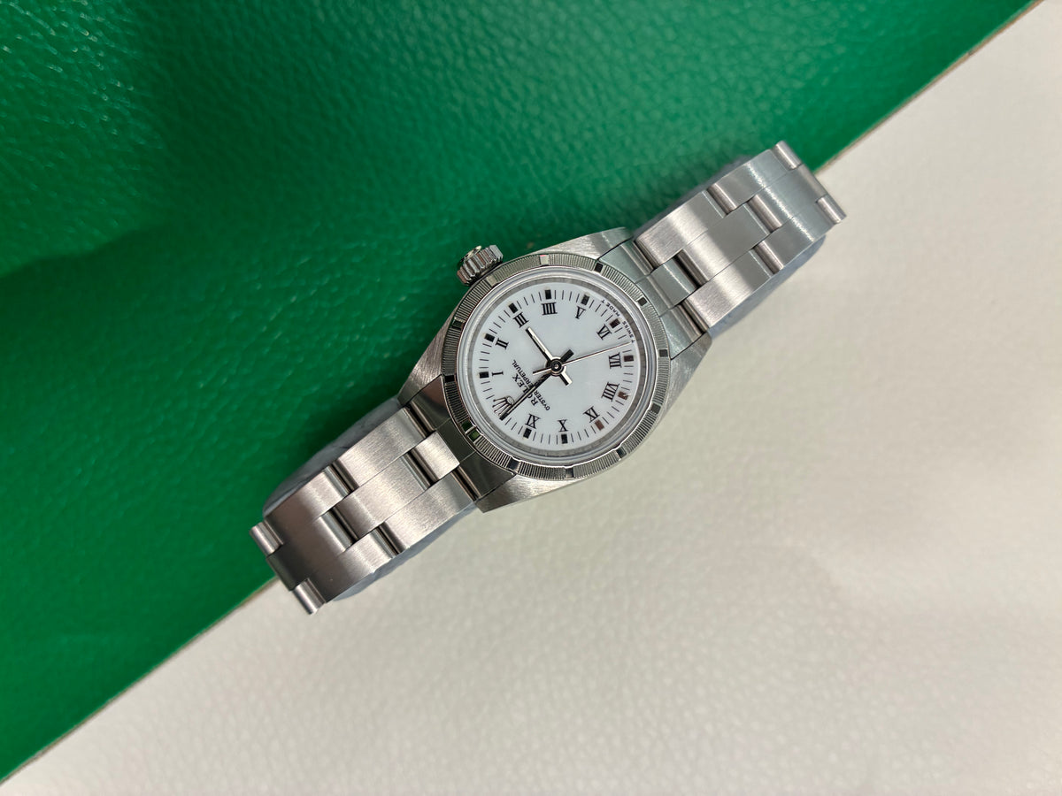 Rolex Oyster perpetual 26 67230 White Roman Oyster 1997 Full Set-AAT