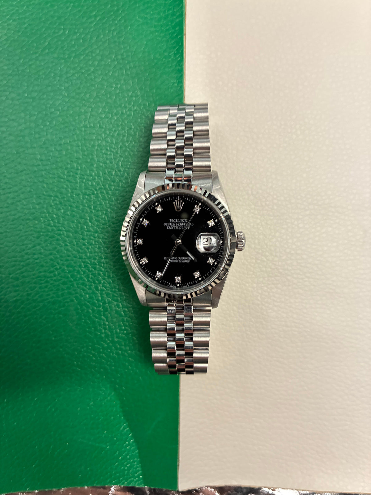 Rolex Datejust 36 16234 Black Diamond Jubilee 1994 Full Set-AAK