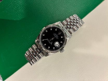 Rolex Datejust 36 16234 Black Diamond Jubilee 1991 Full Set-AAI