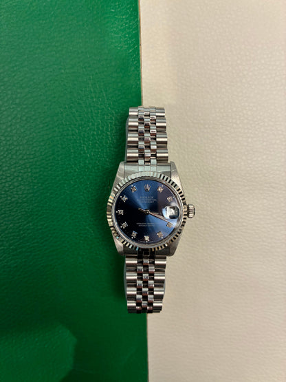 Rolex Datejust 31 68274 Blue Diamond Jubilee 1992 Full Set-AAO