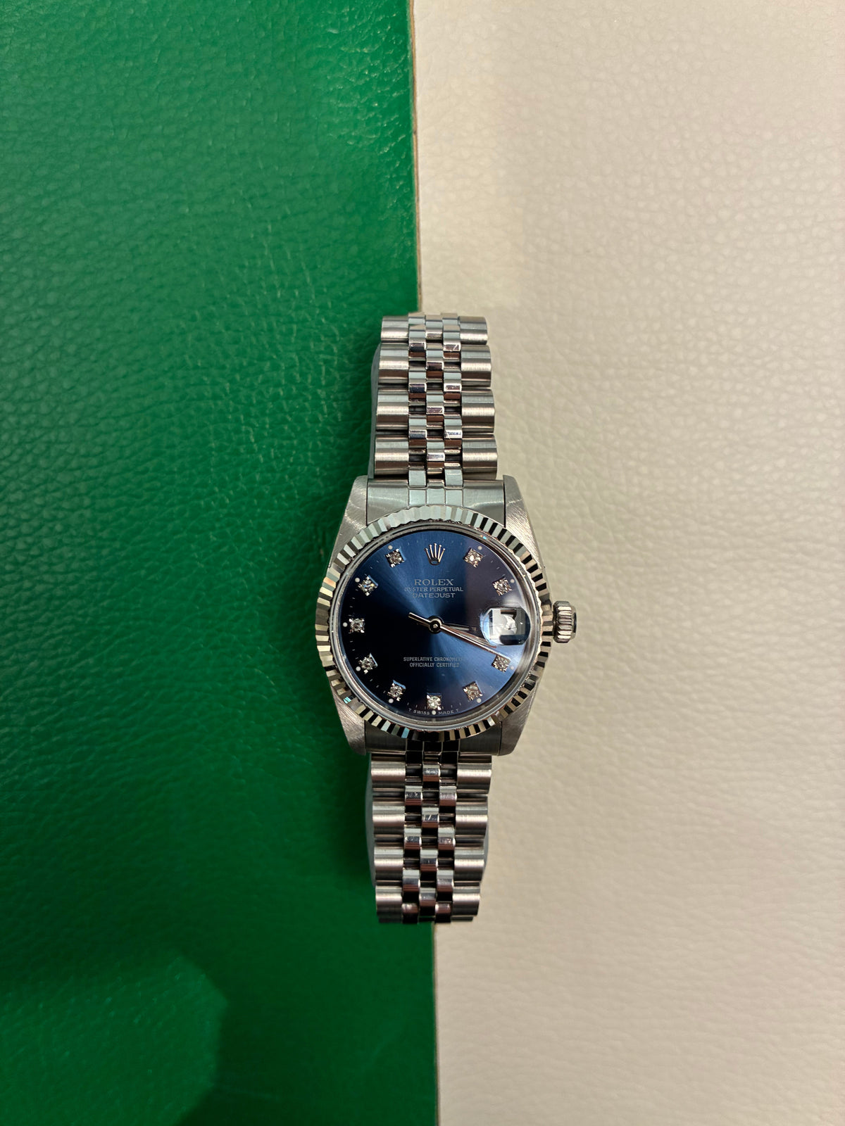 Rolex Datejust 31 68274 Blue Diamond Jubilee 1992 Full Set-AAO