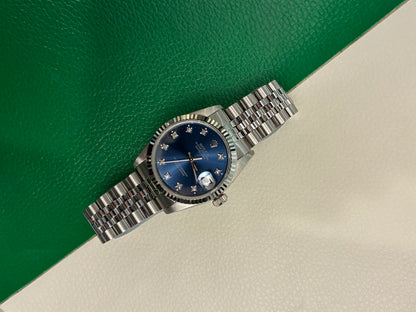 Rolex Datejust 31 68274 Blue Diamond Jubilee 1992 Full Set-AAO