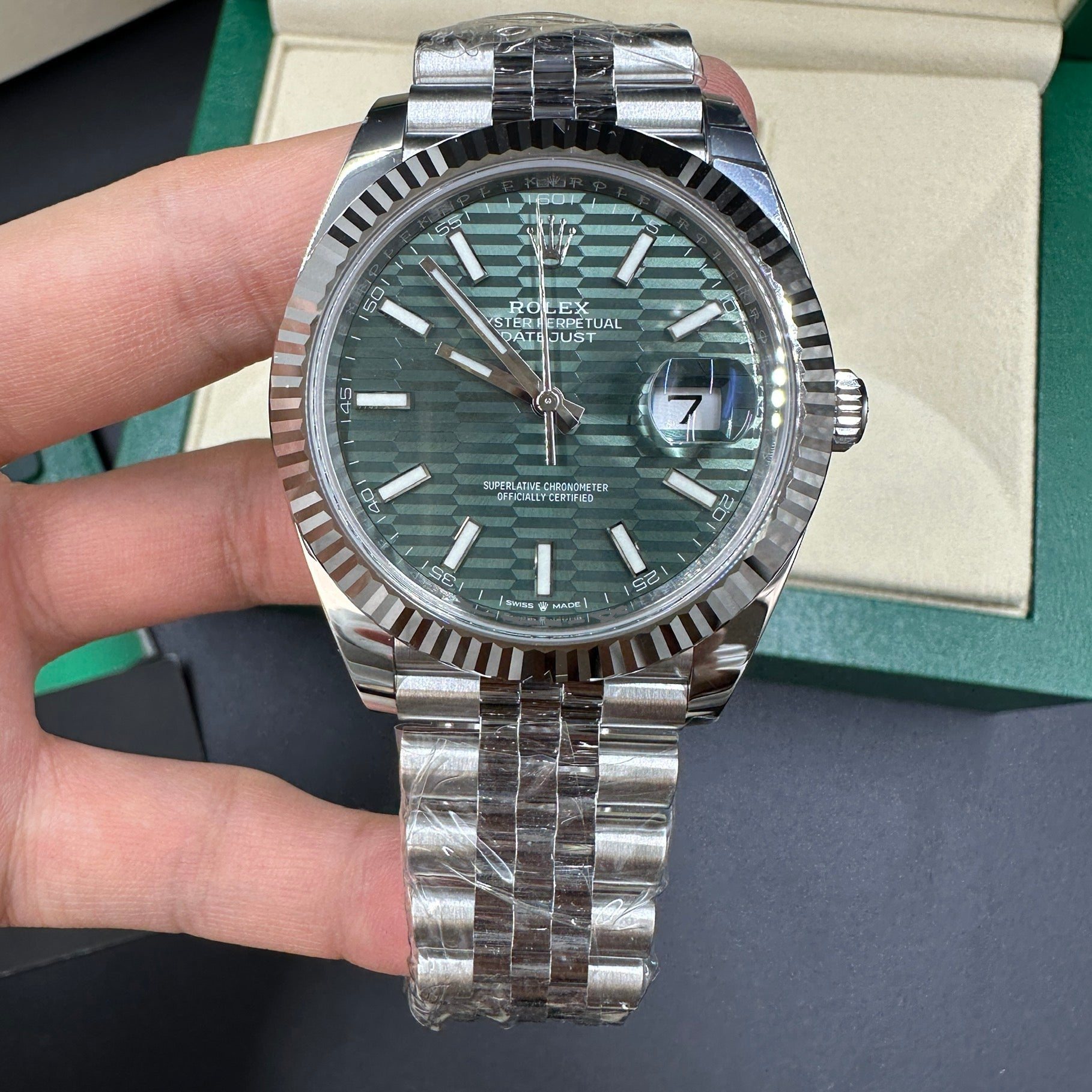 Rolex Datejust 41 126334 Mintgrün Index Jubilee 2025