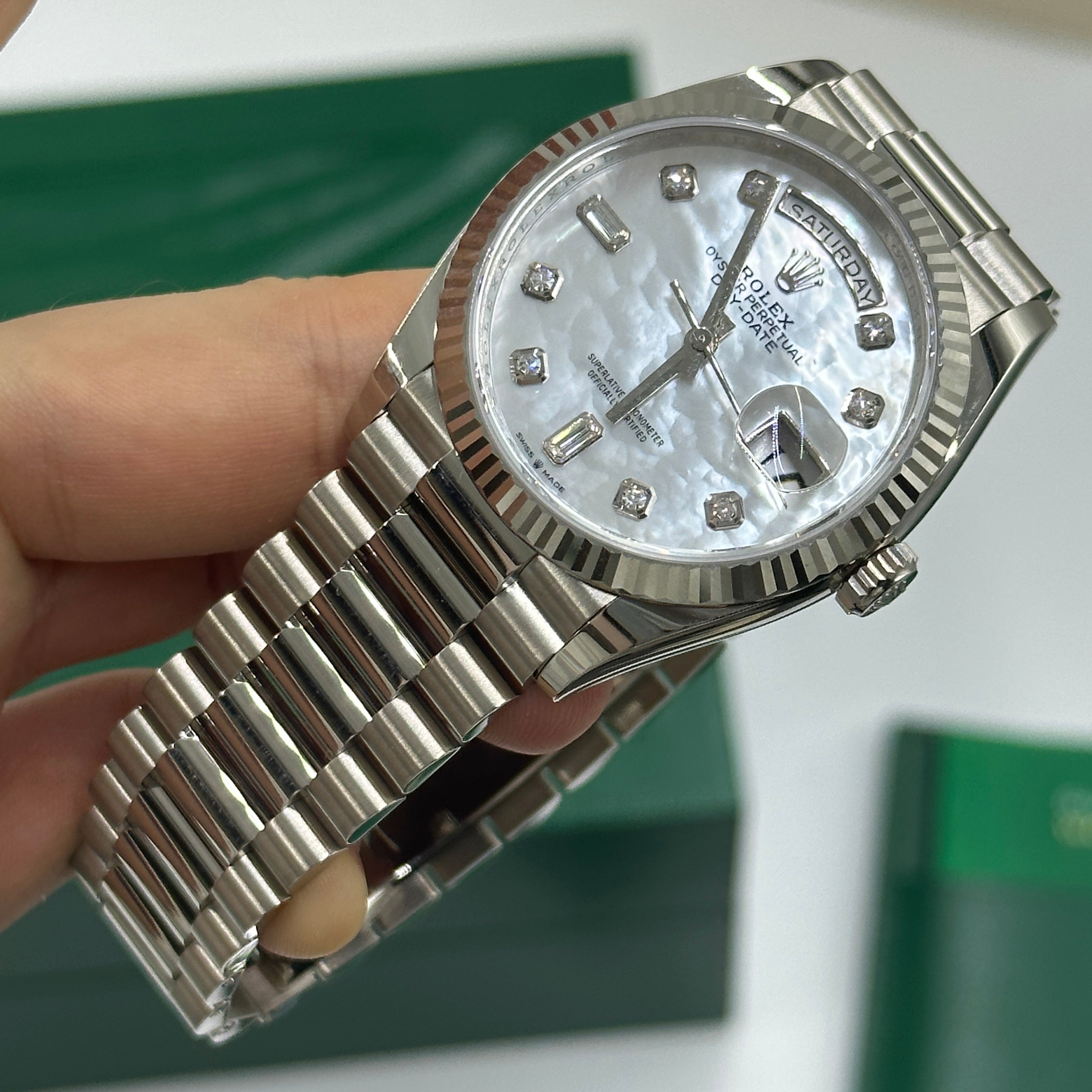 Rolex Day-Date 36 128239NG White Gold Mother Of Pearl Jubilee 2025