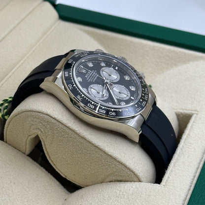 Rolex Cosmograph Daytona 126519 Helles Schwarz und Stahl mit Diamanten besetzt