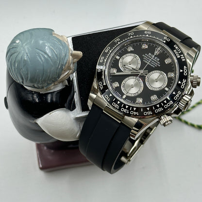 Rolex Cosmograph Daytona 126519 Helles Schwarz und Stahl mit Diamanten besetzt