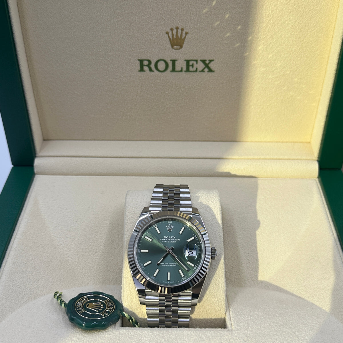 Rolex Datejust 41 126334 Mint Green Index Jubilee 2025