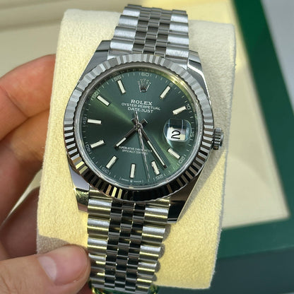 Rolex Datejust 41 126334 Mint Green Index Jubilee 2025