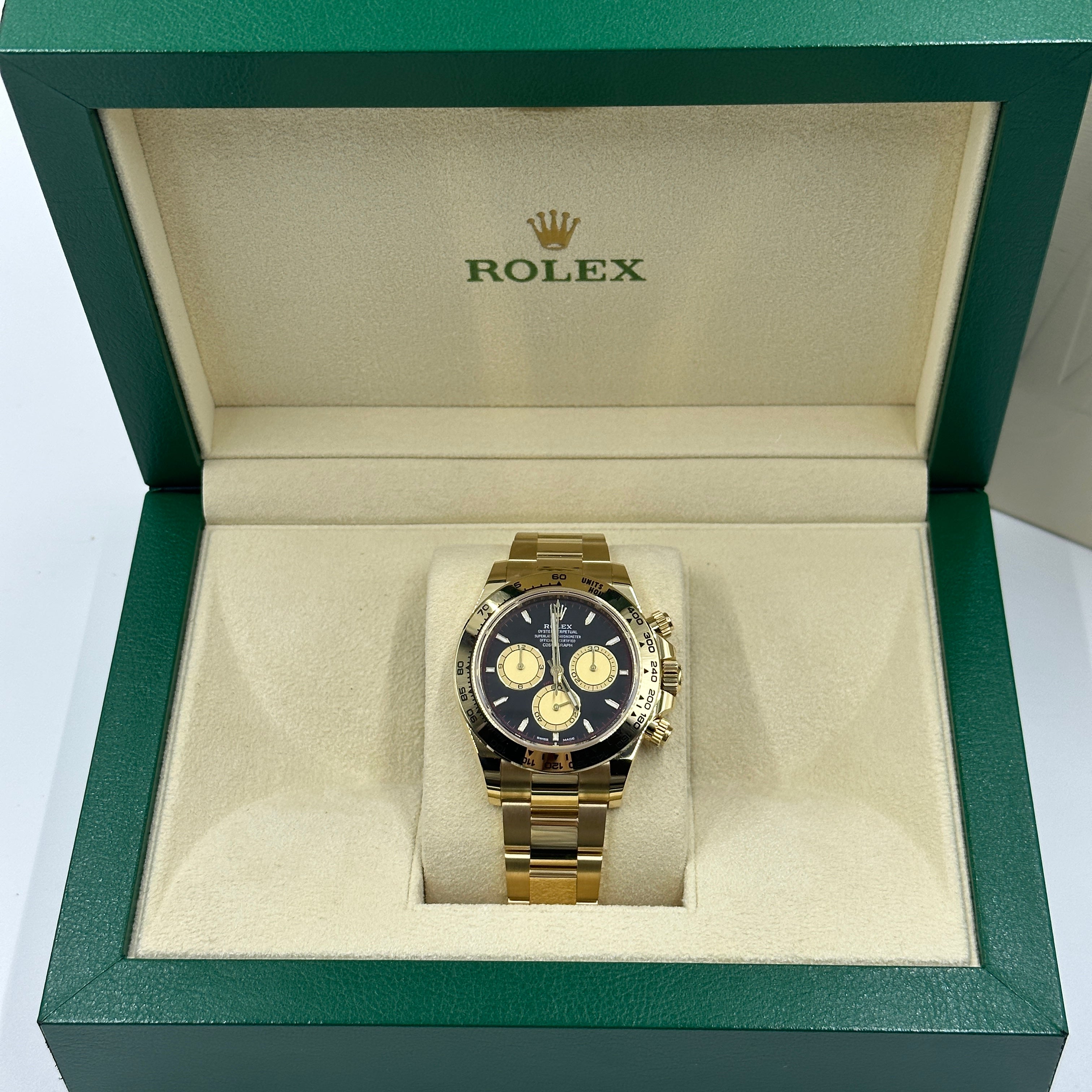 Rolex Cosmograph Daytona 126508 Intensives Schwarz und Champagner