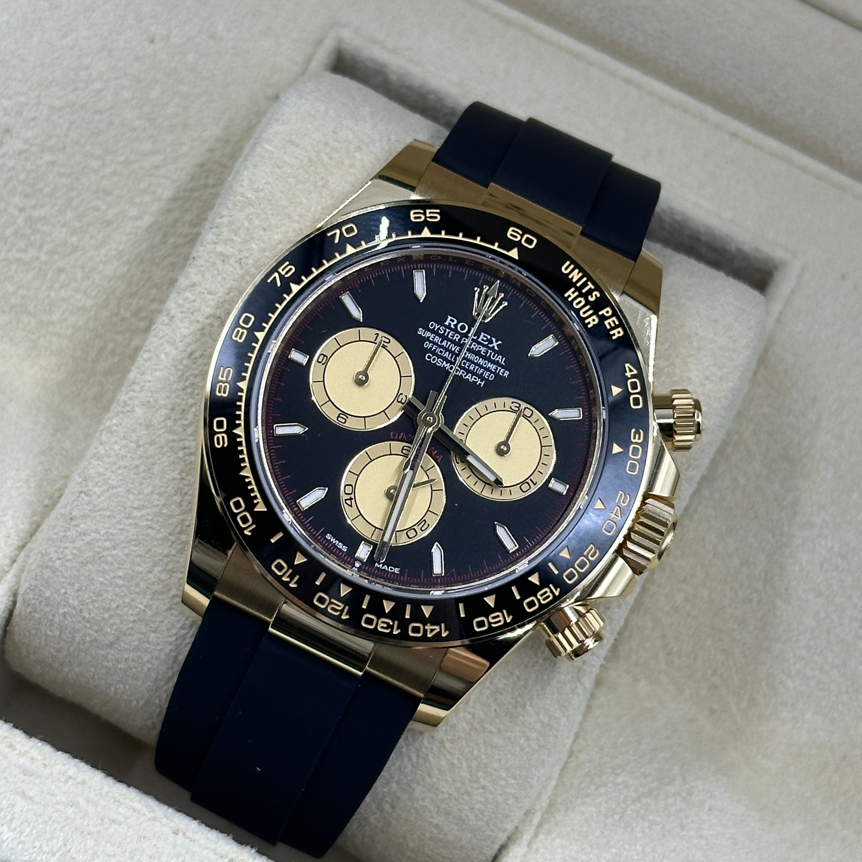 Rolex Cosmograph Daytona 126518 Intensives Schwarz und Champagner
