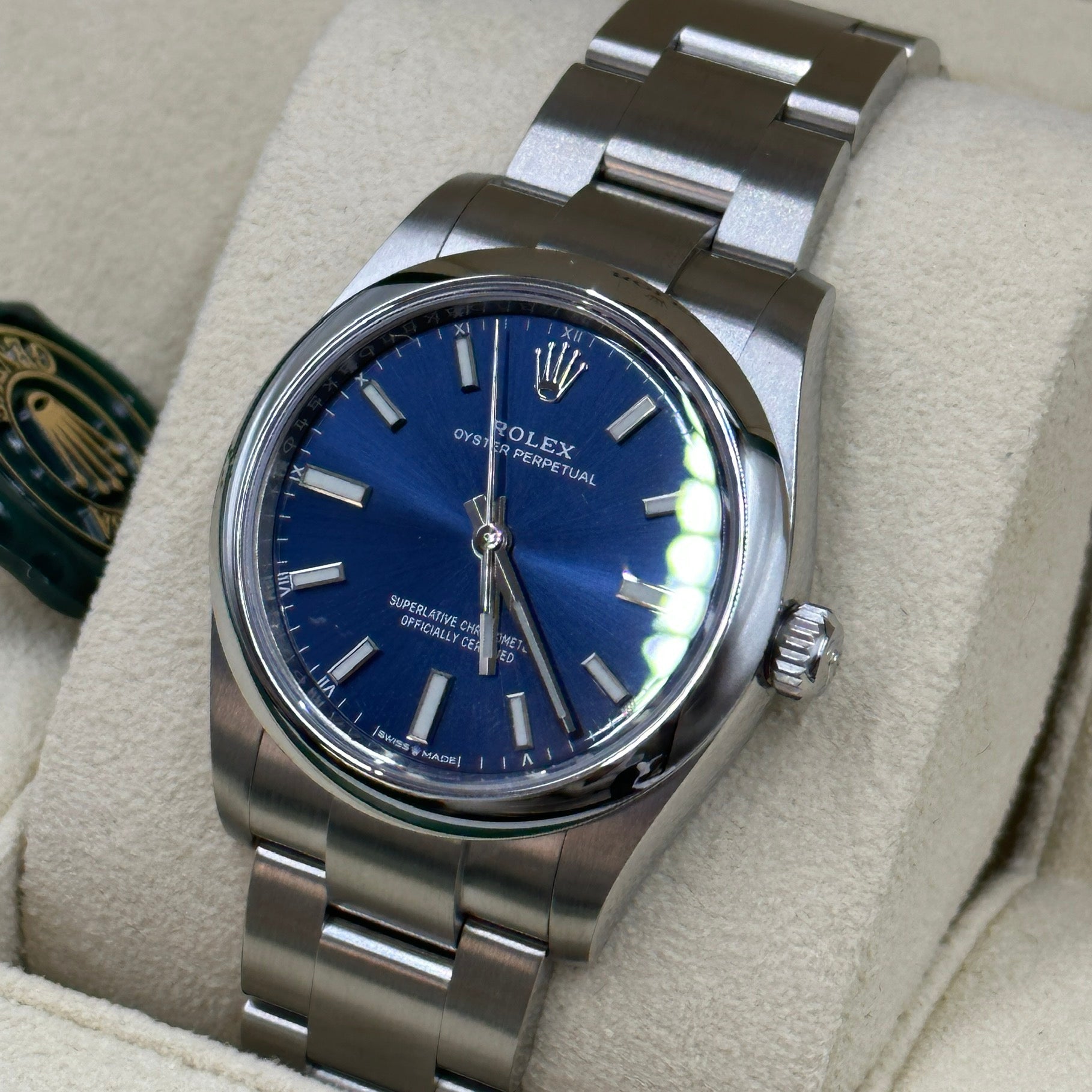 Rolex Oyster Perpetual 34 124200 Blau 2024