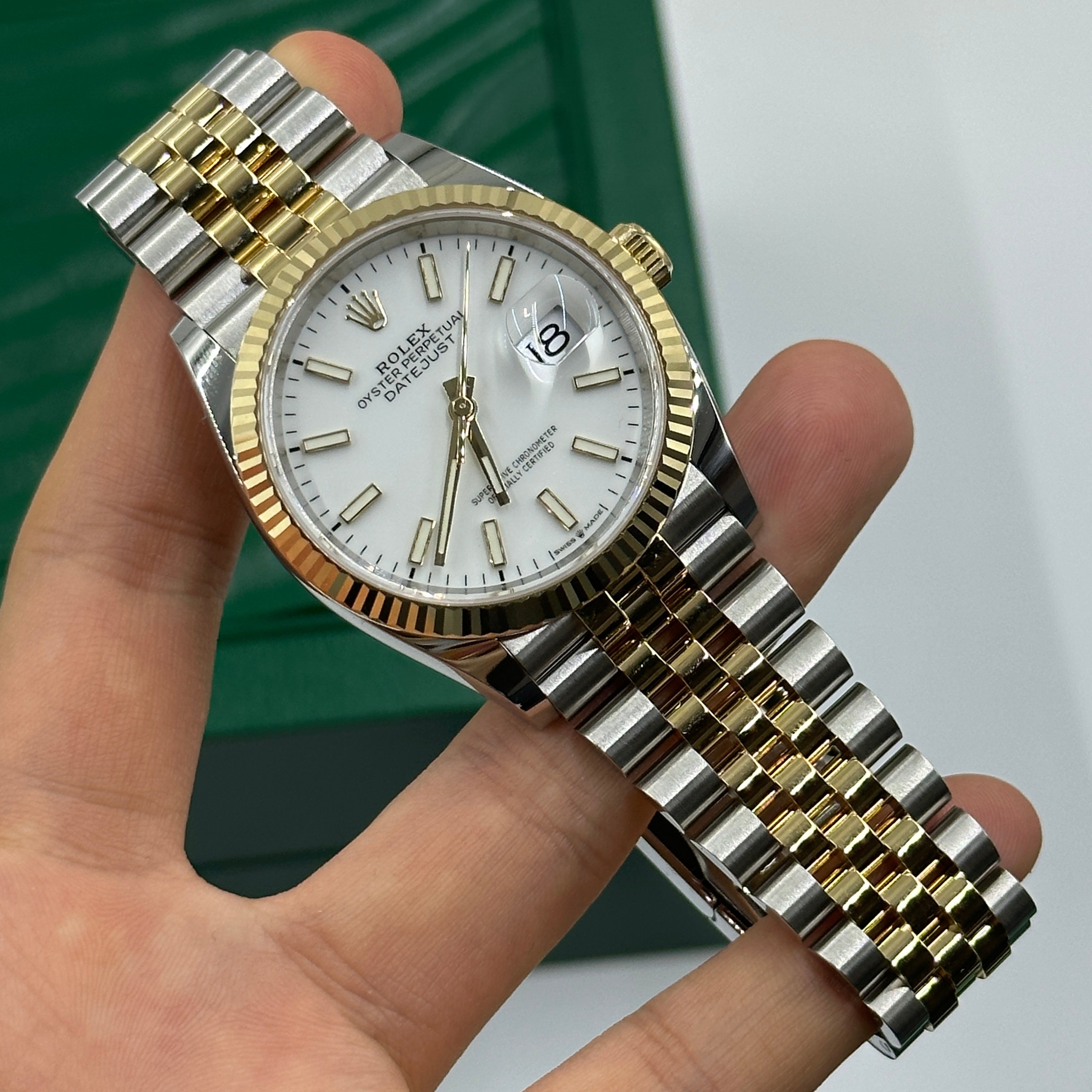 Rolex Datejust 36 126231 Weißes römisches Jubiläum 2025