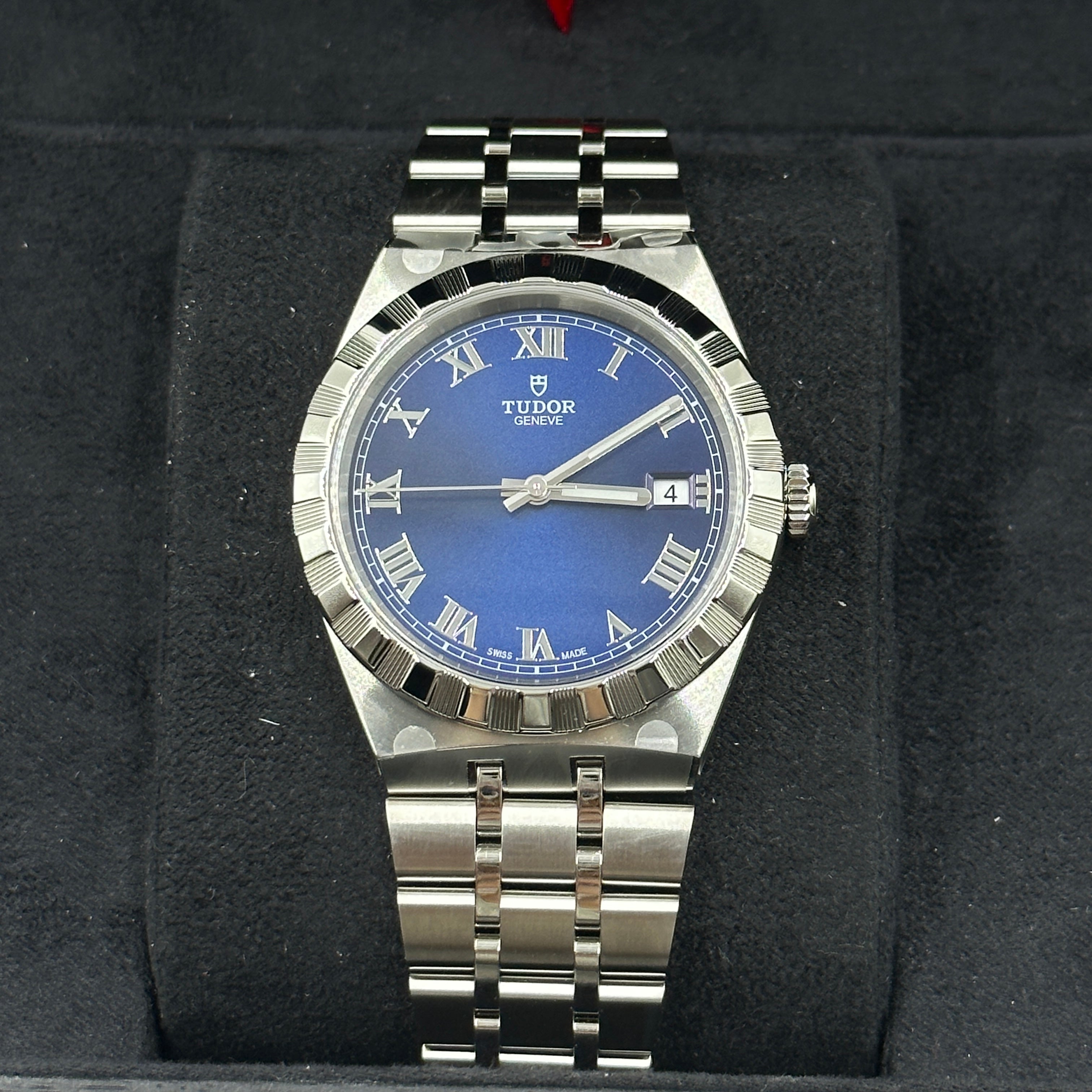 Tudor Royal Blue Roman Steel M28500-0005