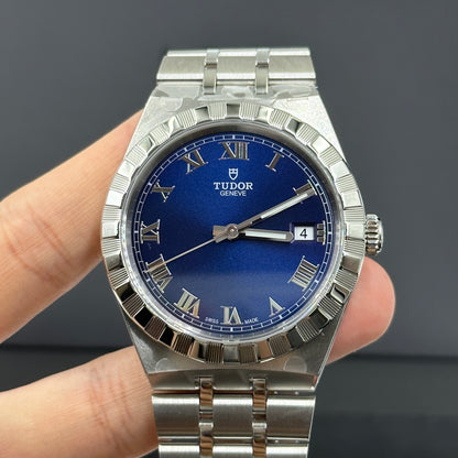 Tudor Royal Blue Roman Steel M28500-0005