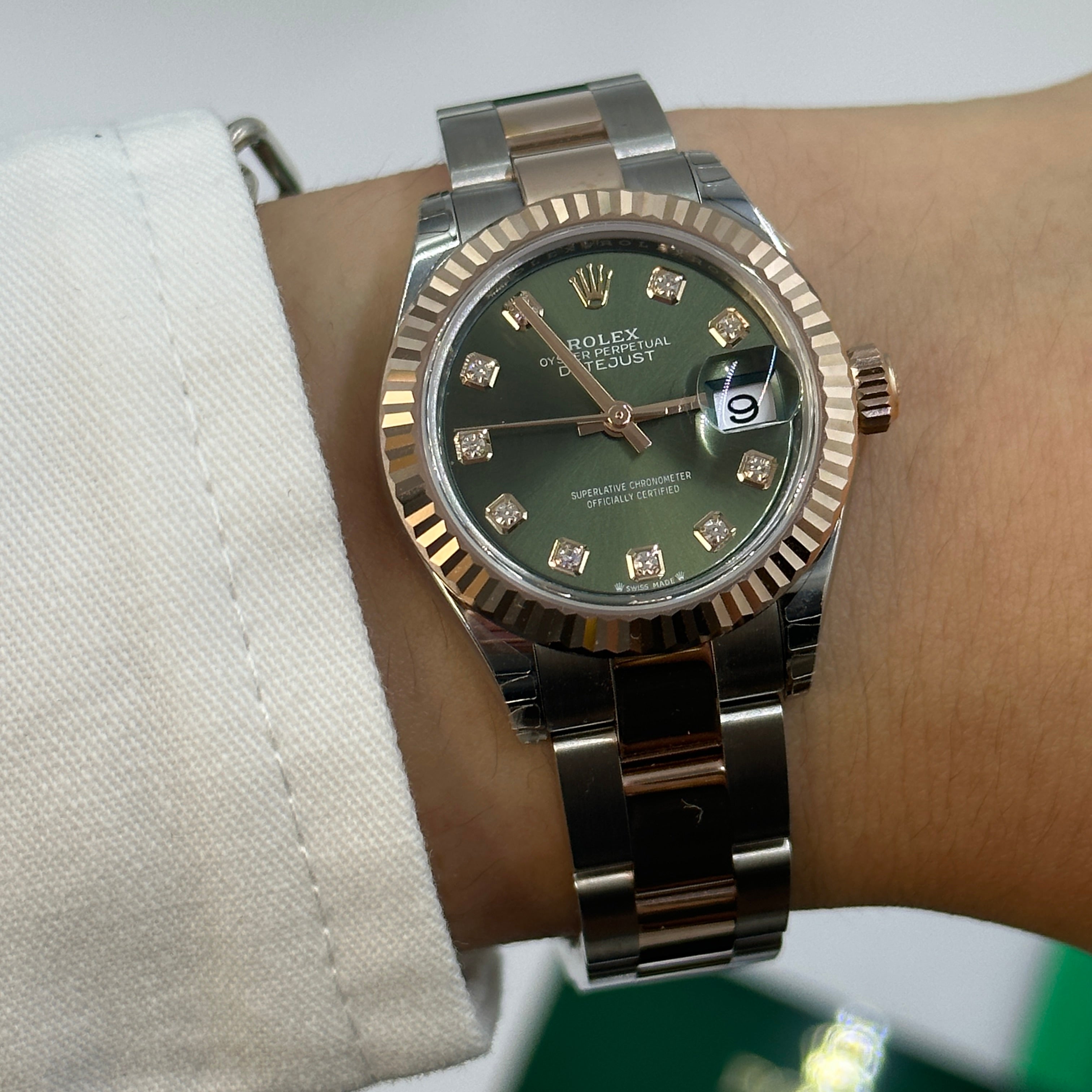 Rolex Lady-Datejust 28 279171G Green Oyster