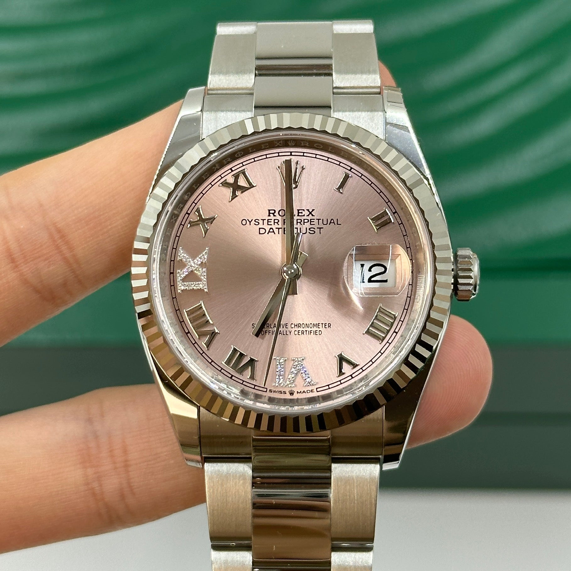 Datejust 36 126234 Pink Roman VI Diamond Dial Oyster