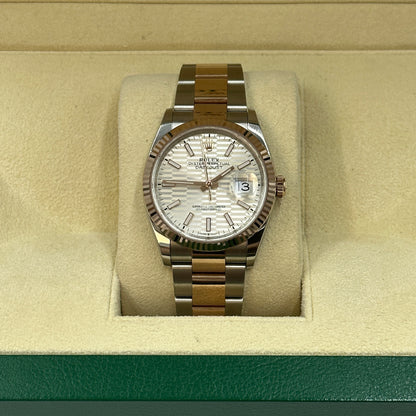 Rolex Datejust 36 126231 Silber Index geriffelte Oyster 2024