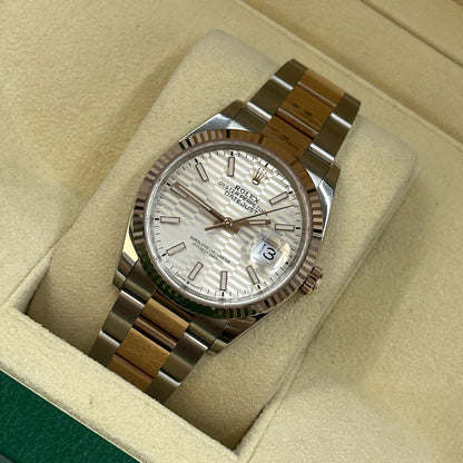 Rolex Datejust 36 126231 Silber Index geriffelte Oyster 2024