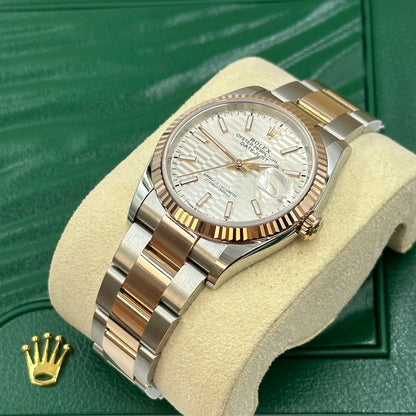 Rolex Datejust 36 126231 Silber Index geriffelte Oyster 2024