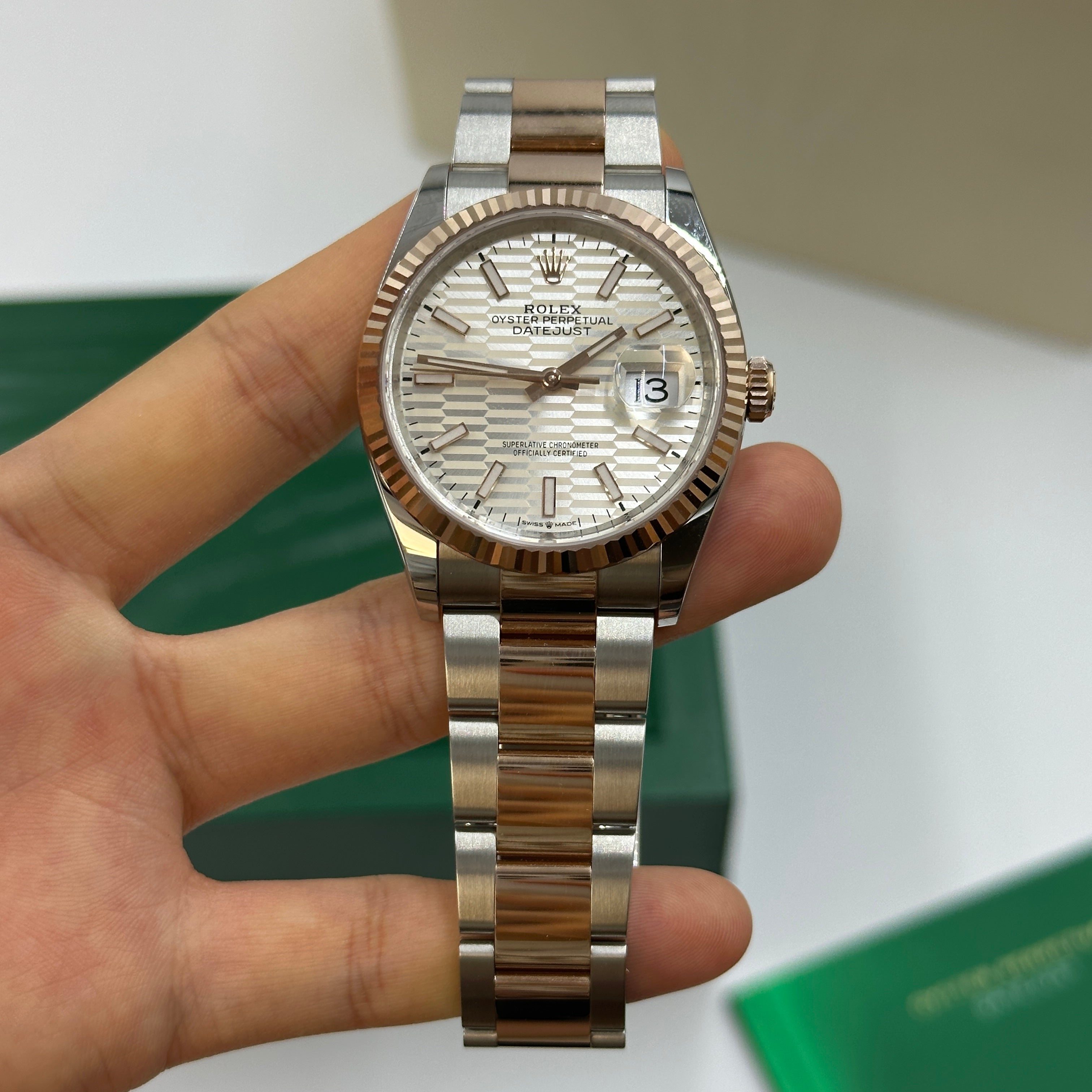 Rolex Datejust 36 126231 Silber Index geriffelte Oyster 2024