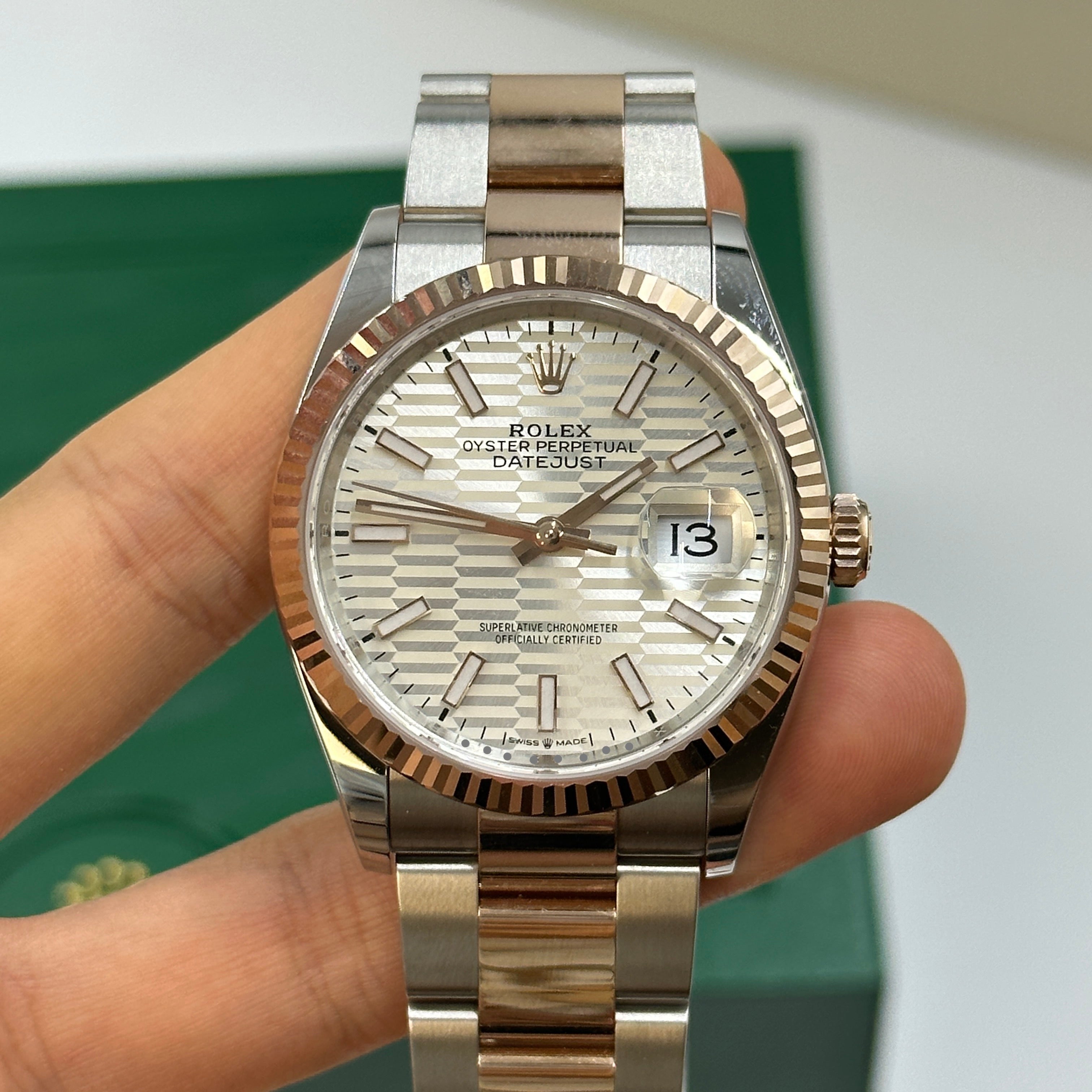 Rolex Datejust 36 126231 Silber Index geriffelte Oyster 2024