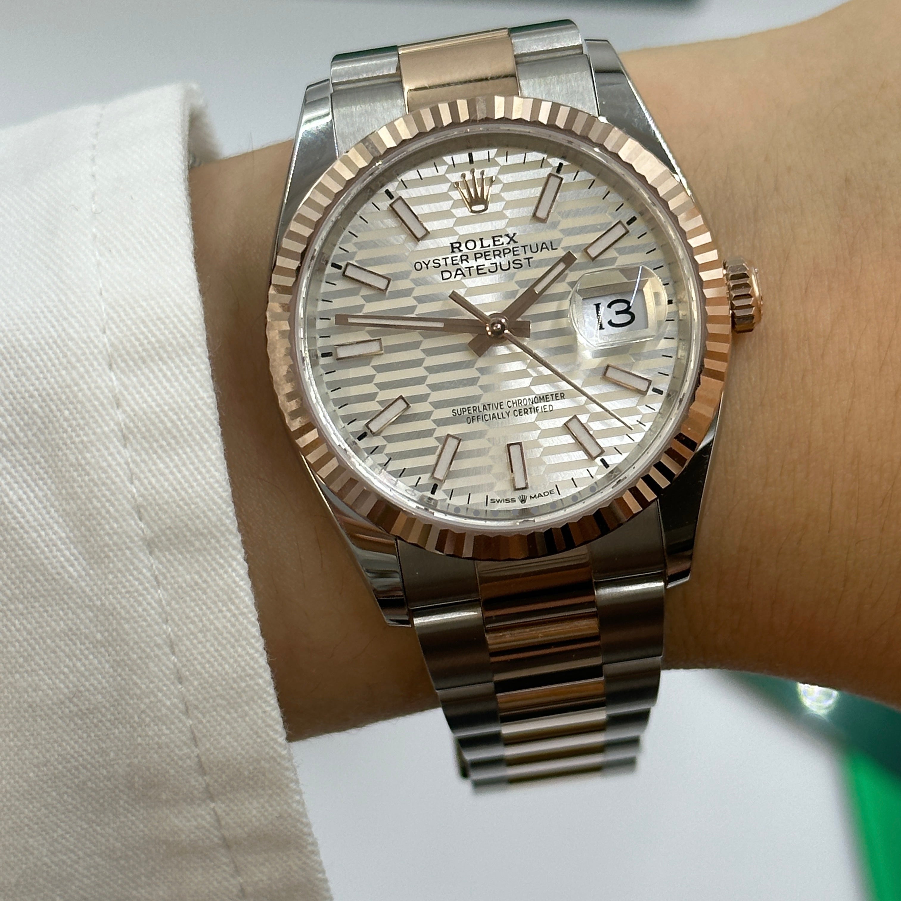 Rolex Datejust 36 126231 Silber Index geriffelte Oyster 2024