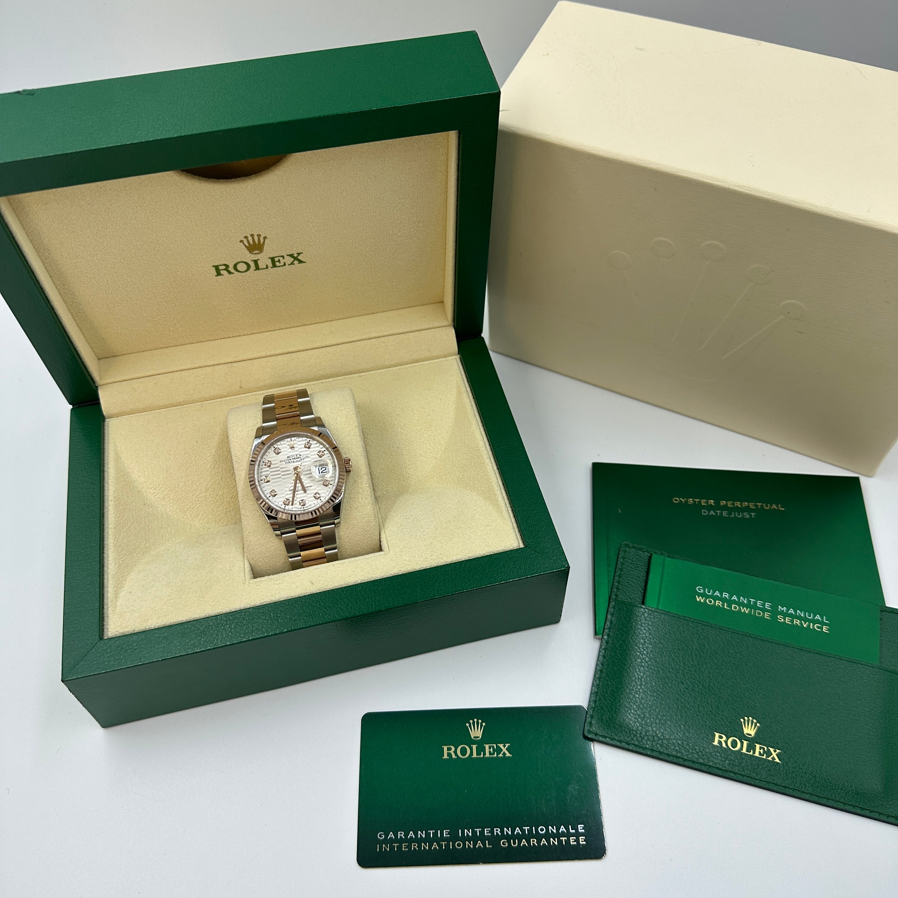 Rolex Datejust 36 126231G Silber geriffelte Oyster 2024