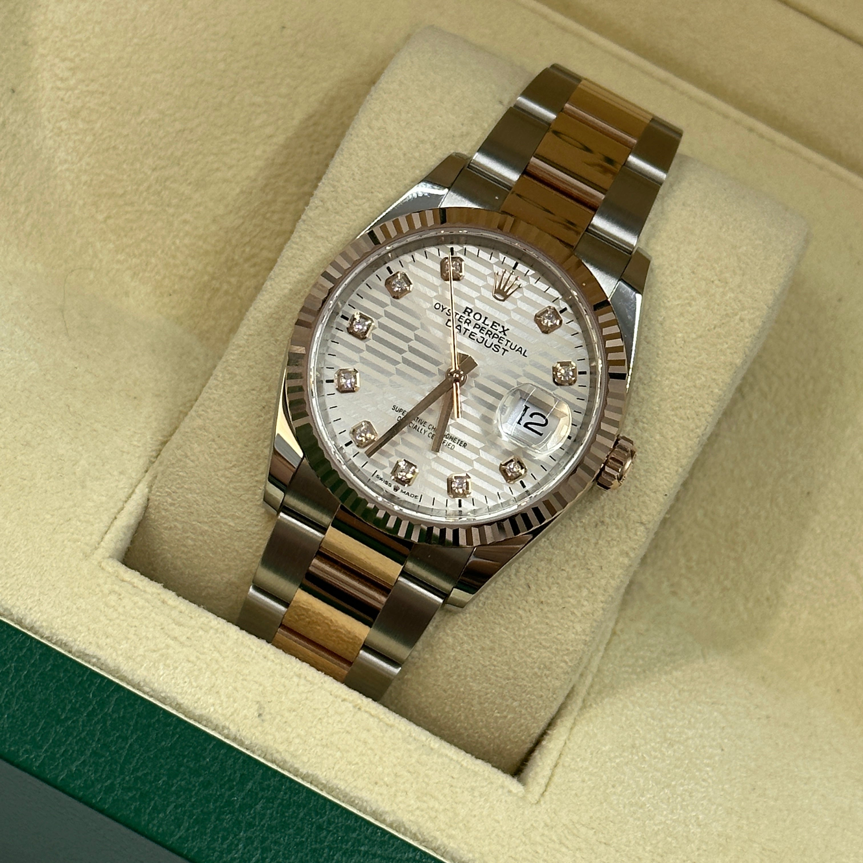 Rolex Datejust 36 126231G Silber geriffelte Oyster 2024