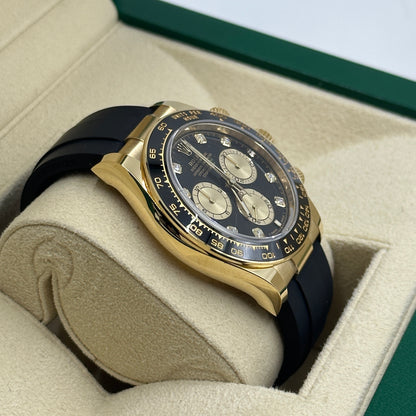 Rolex Cosmograph Daytona 126518 Leuchtend schwarz und golden mit Diamanten besetzt