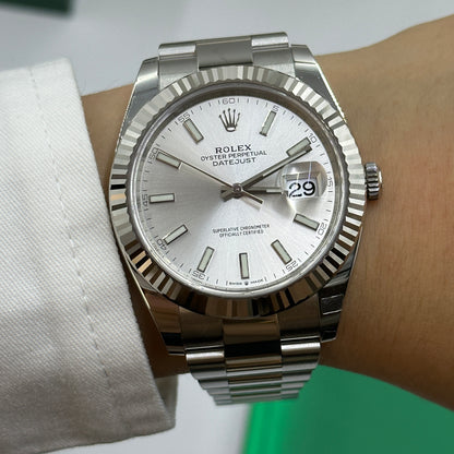 Rolex Datejust 41 126334 Silber Index Jubilee 2025