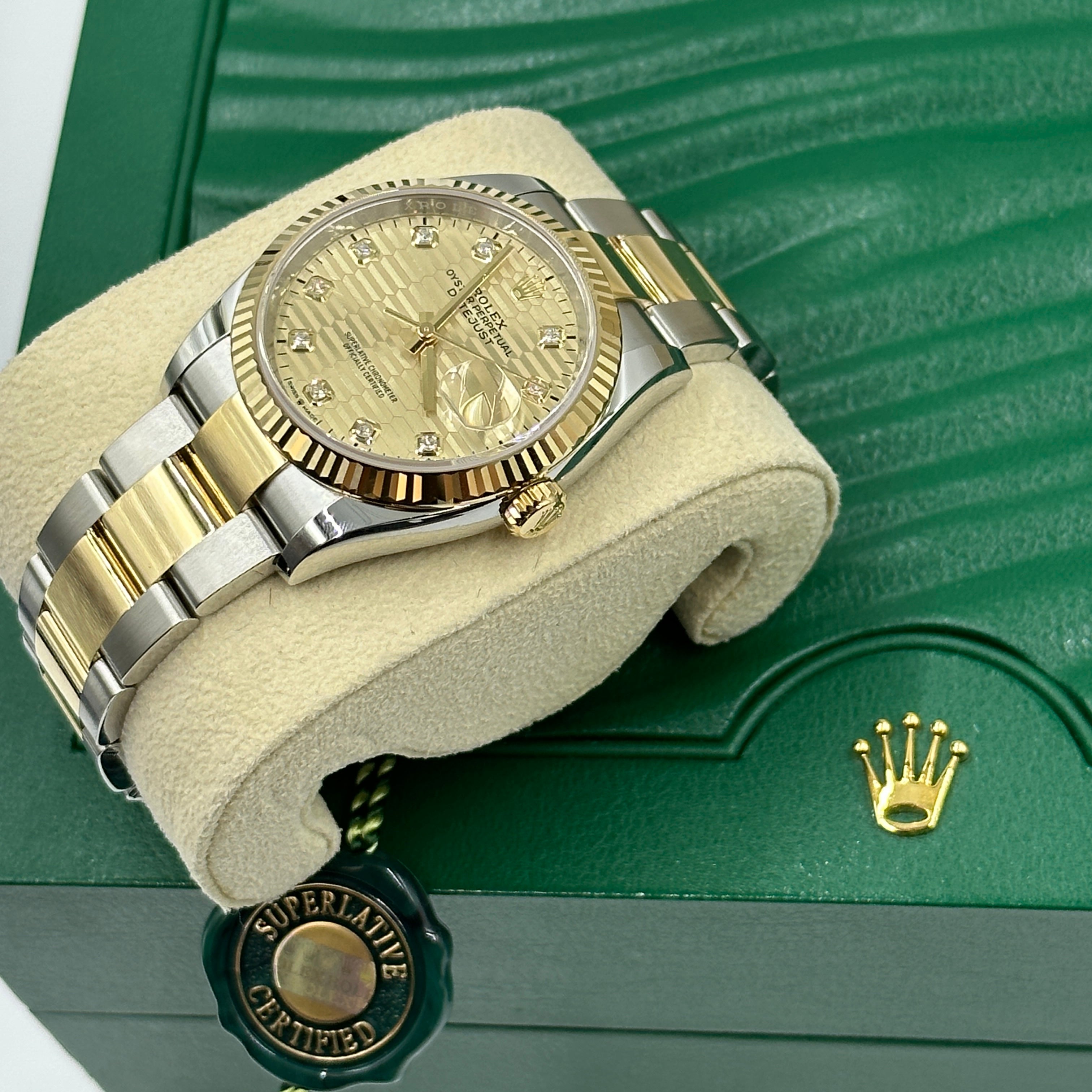 Rolex Datejust 36 126233G Champ Fluted Oyster 2024