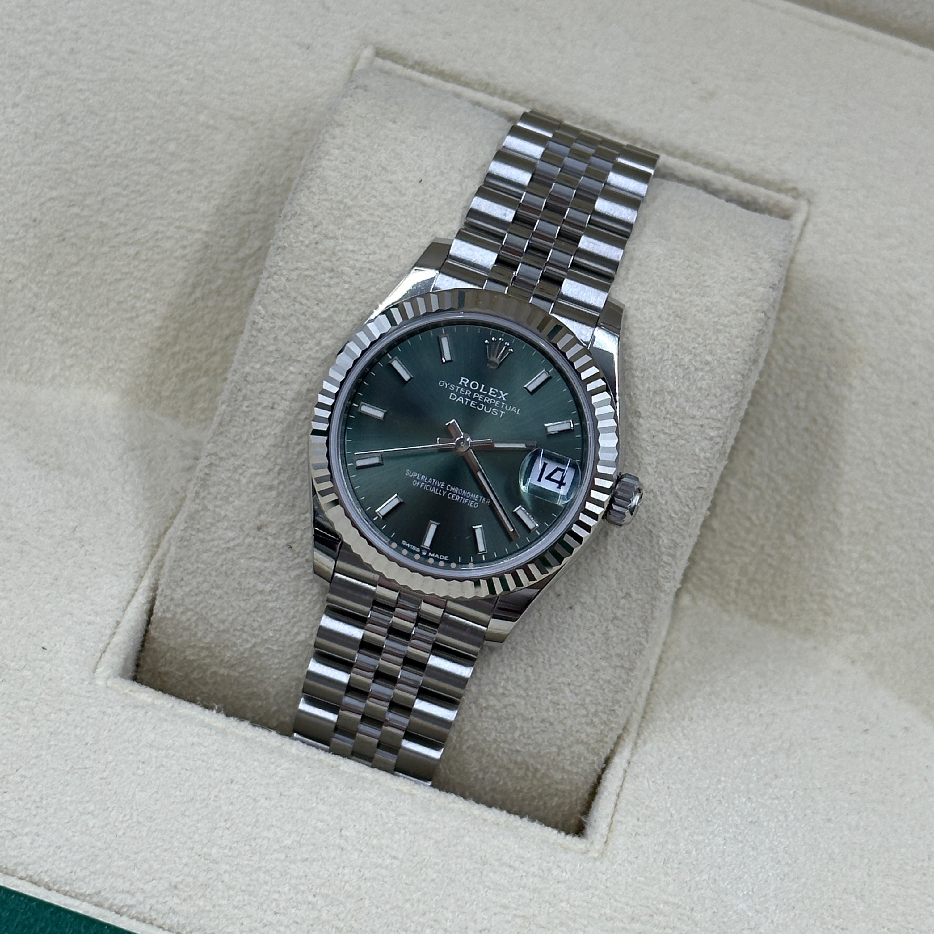 ROLEX Datejust 31MM 278274 GREEN INDEX JUB