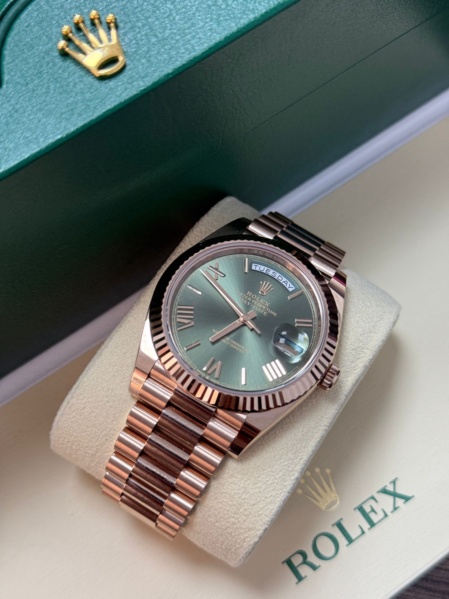 Rolex Day-Date 40MM 228235 Green Roman 2024