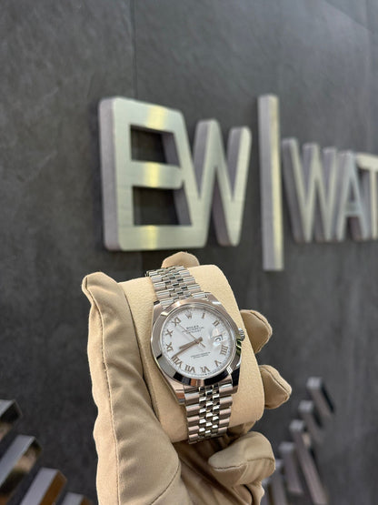 Rolex Datejust 41 126300 Weißes römisches Jubiläum 2024
