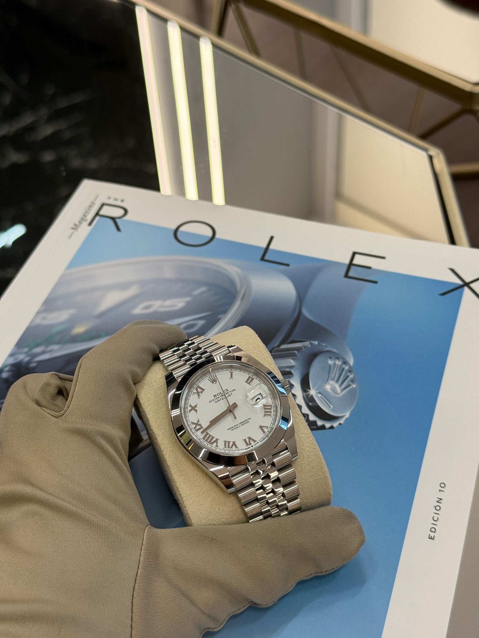 Rolex Datejust 41 126300 Weißes römisches Jubiläum 2024
