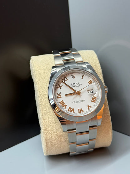Rolex Datejust 41 126300 Weiße römische Auster 2024