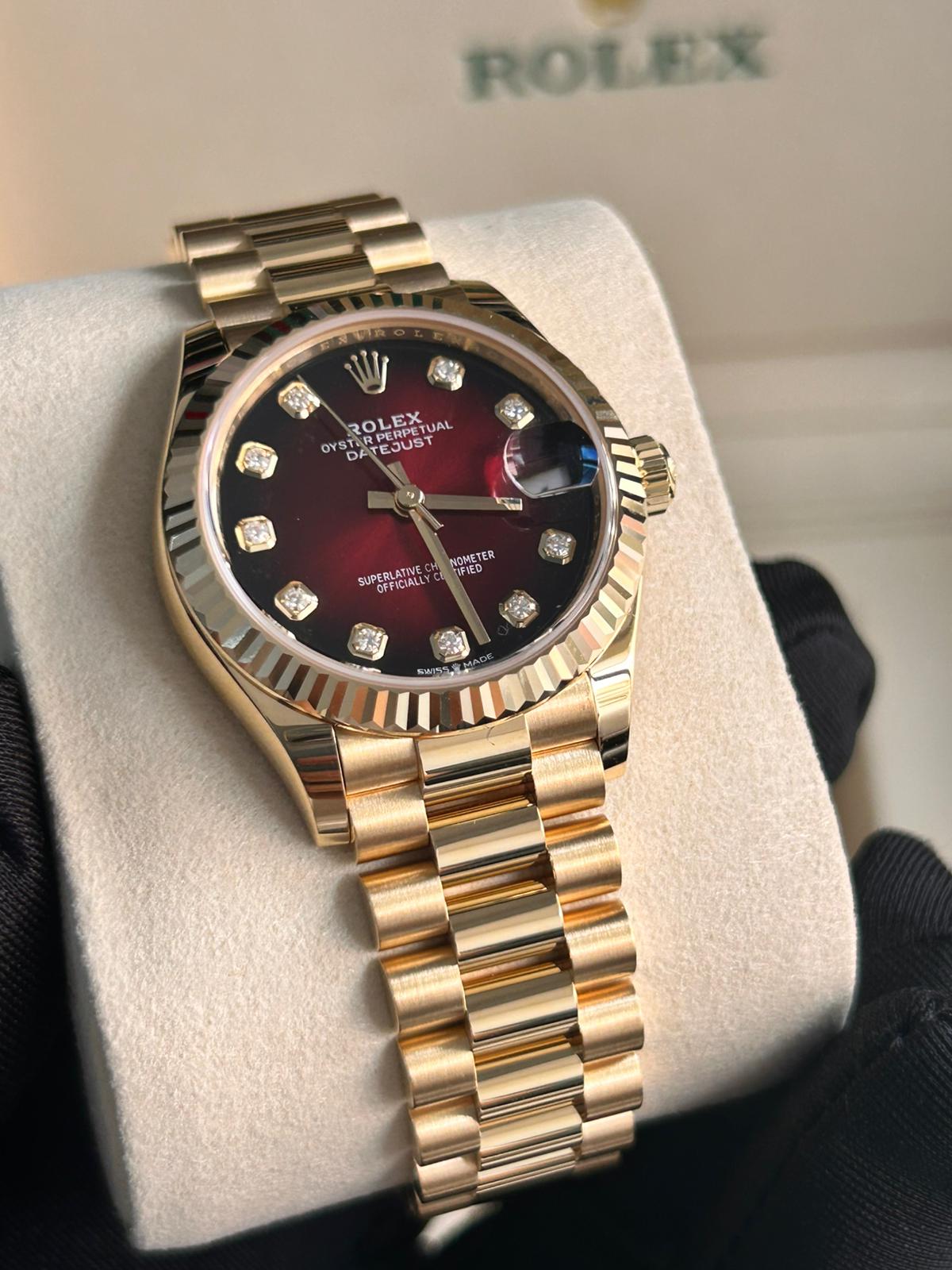 Rolex Datejust 31 278278G Red Ombre President Set with Diamonds 2025