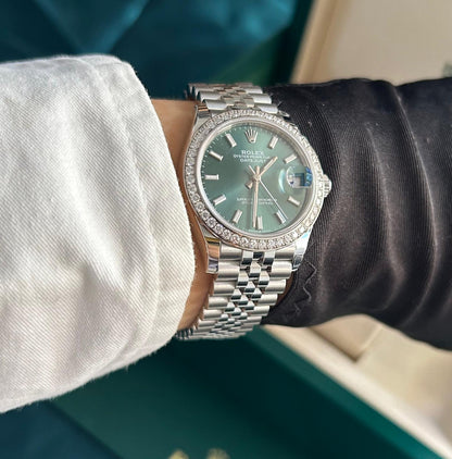 Rolex Datejust 31 278384RBR Green Index Dial Jubilee
