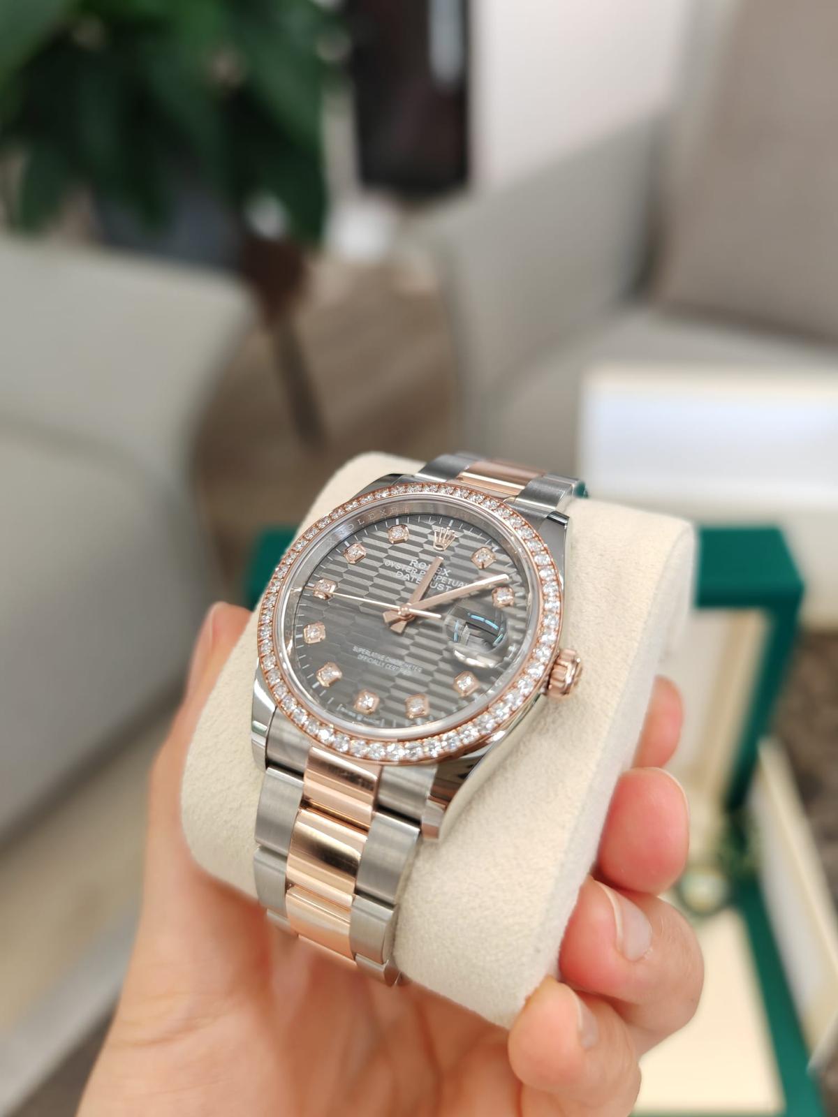 Rolex Datejust 36 126281RBR G Grau geriffelte Oyster 2024