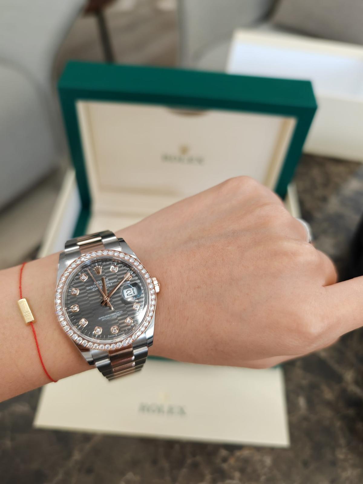 Rolex Datejust 36 126281RBR G Grau geriffelte Oyster 2024