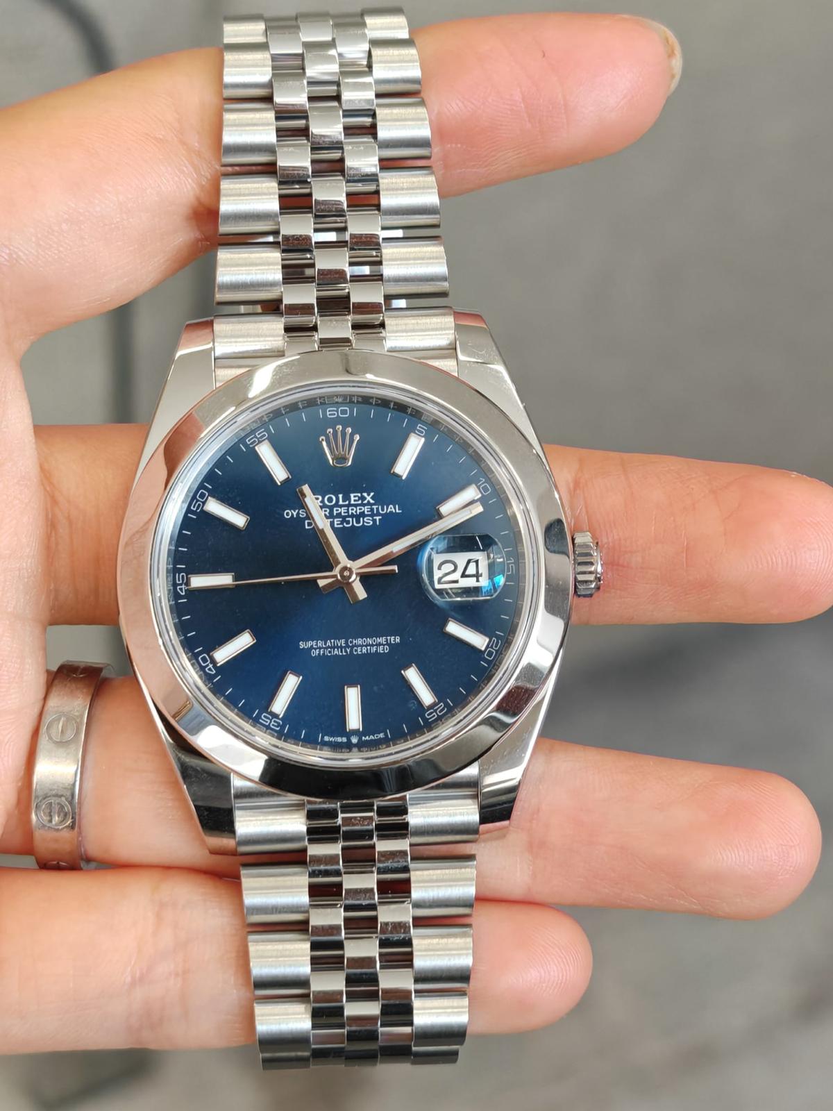 Rolex Datejust 41 126300 Blauer Index Jubilee 2024