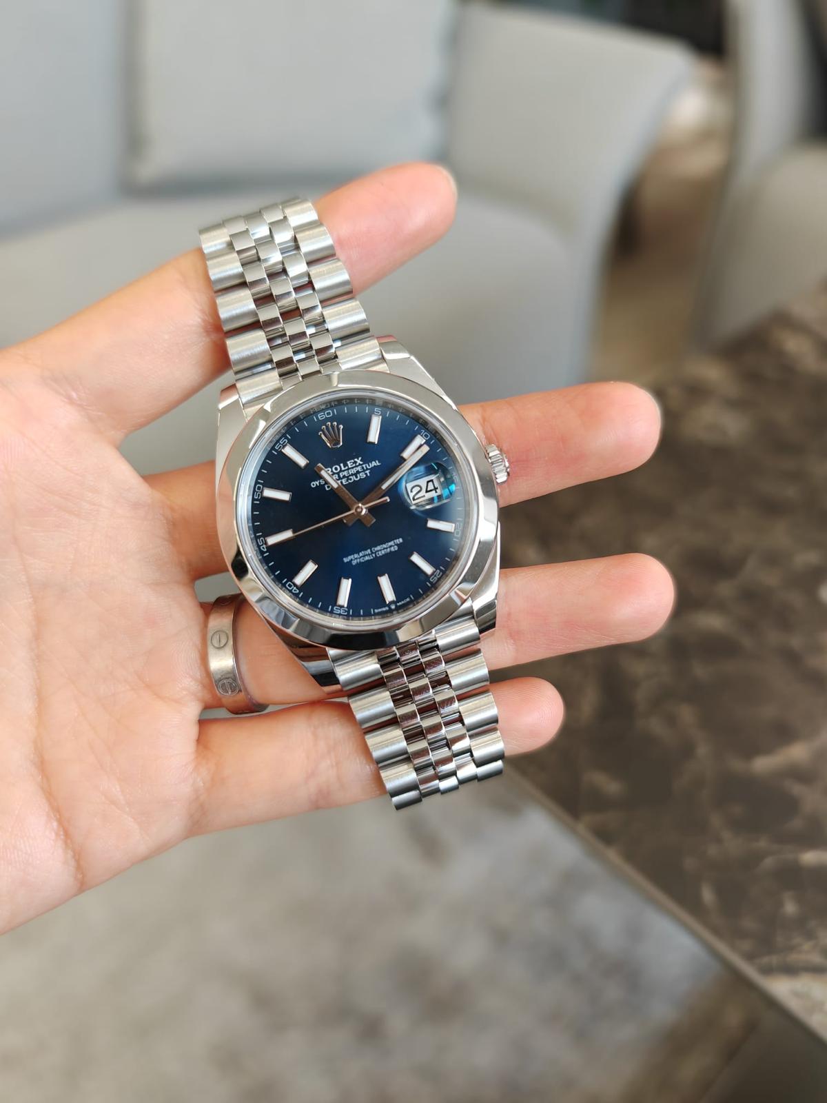 Rolex Datejust 41 126300 Blauer Index Jubilee 2024